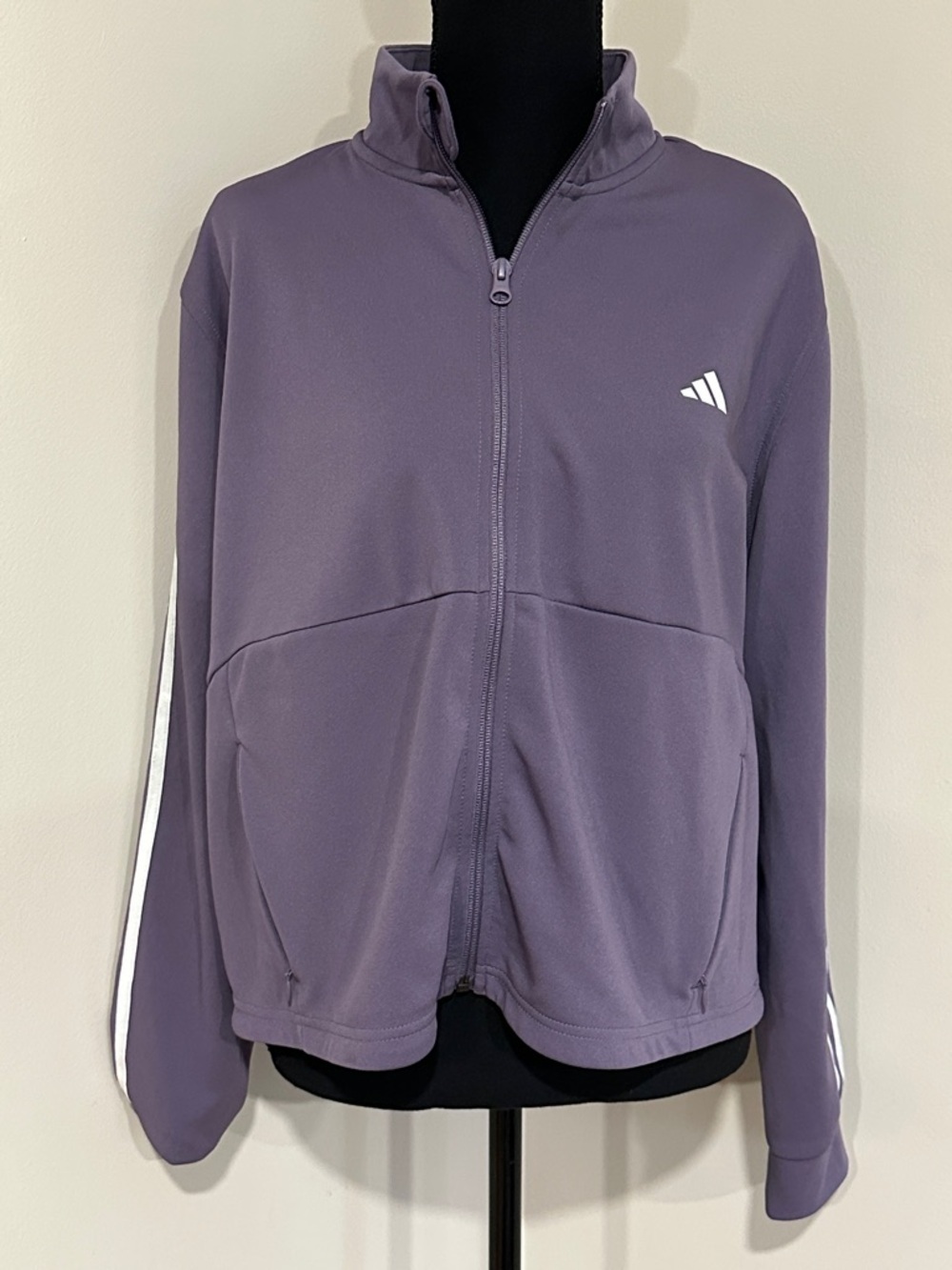*ADIDAS* Lavender x White Aeroready Training Essentials Zip-Up Jacket Size XL